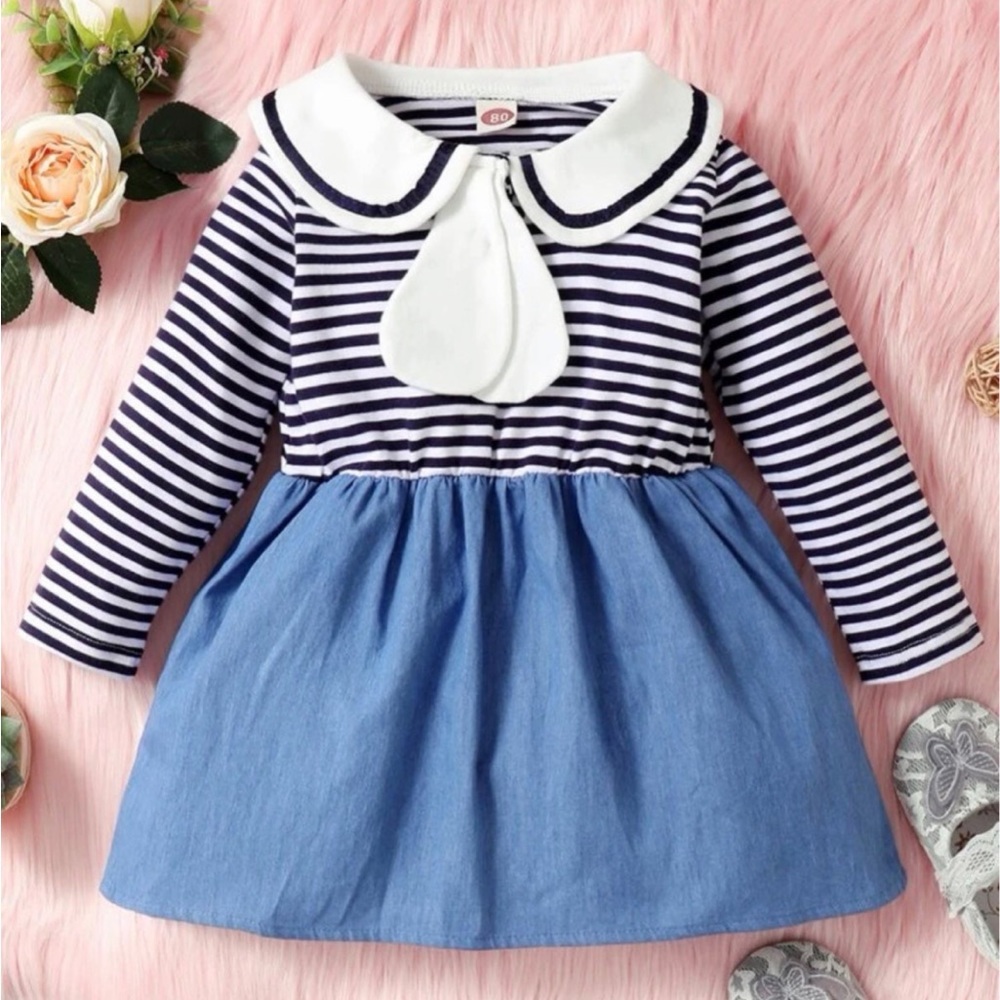 Baby Stripped Peter Pan Collar Dress